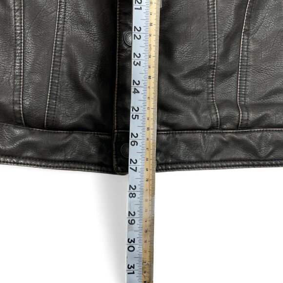 Levi’s Faux Leather Sherpa Collar Trucker Jacket Men’s Large Free Shipping - Picture 8 of 11